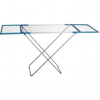 HOME Memphis Stendibiancheria, Estensibile, Regolabile, Metallo, Grigio/BLU