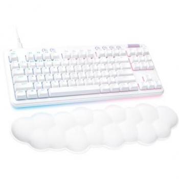 Teclado Mecánico Gaming Logitech G713 con Iluminación RGB LIGHTSYNC, Interruptores Táctiles GX Brown y Reposamuñecas, Compatible con PC y Mac, Francés AZERTY - Blanco