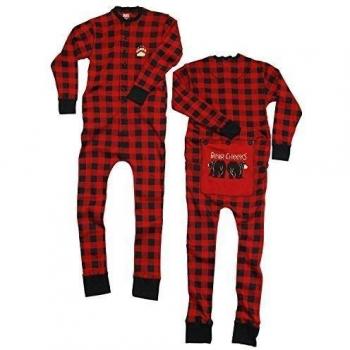 Lazy One Unisexo Plaid Bear Cheeks Flapjack Onesie Adulto S