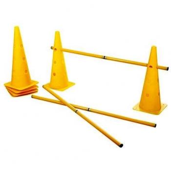 Kerbl Agility Cone-Three Hurdle - Set de 3 Conos, Color Amarillo