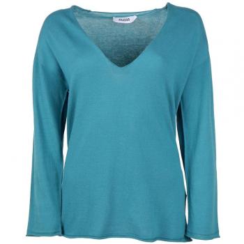 Alpha Studio Green V-Neck Cotton Sweater - Size IT38|XS