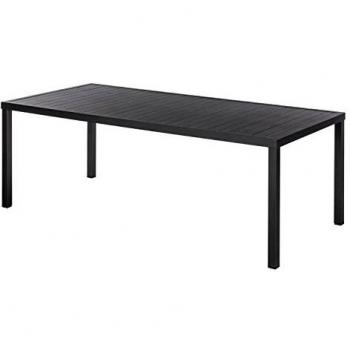 Mesa de jardín rectangular Piazza 8 plazas Grafito Aluminio Hespéride
