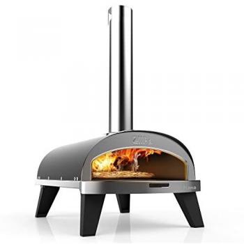 Compact Charcoal and Pellet Pizza Oven ZiiPa Piana 360° with Integrated Thermometer
