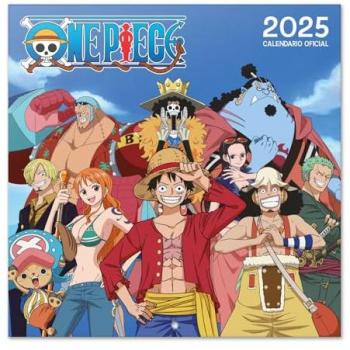 Calendario 2025 pared 30x30 cm One Piece Erik multicolor con espacio para anotar e ilustraciones