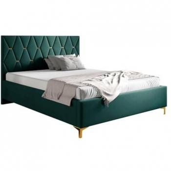 Cama Baltimore 192 Doble Tapizada con Somieres, 198x222x122cm, Color Verde