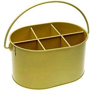 Versa 10370364 Botellero de Metal Amarillo 24x18x13 cm