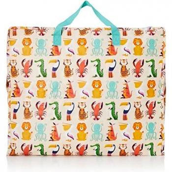 Rex London Jumbo Storage Bag with Colorful Creatures Design