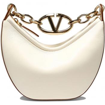Valentino Garavani Women's White Mini Vlogo Moon Leather Shoulder Bag