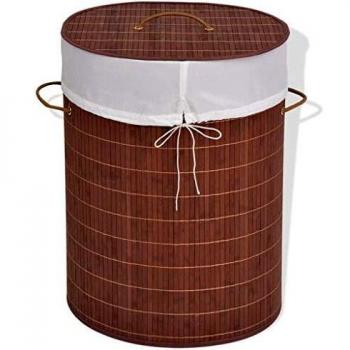 Sonata Bamboo Laundry Bin Oval Brown