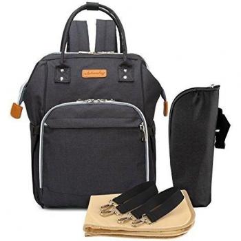 Multifunción pañal bolsa de pañales cambiador de viaje, gran capacidad mochila bolsa reutilizable, ligero elegante Durable Mochila con bolsillo botella aislante para mamá y papá