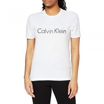 Calvin Klein S/S Crew Neck Camiseta, Blanco, L para Mujer