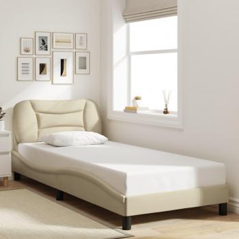 Cama con Cabecero Crema 80x200 cm en Tela