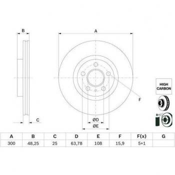 Disco de freno BOSCH 0 986 479 G68