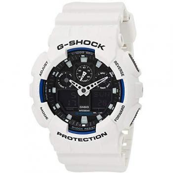 Casio G-SHOCK Reloj Analógico-Digital, 20 BAR, Blanco, para Hombre, GA-100B-7AER