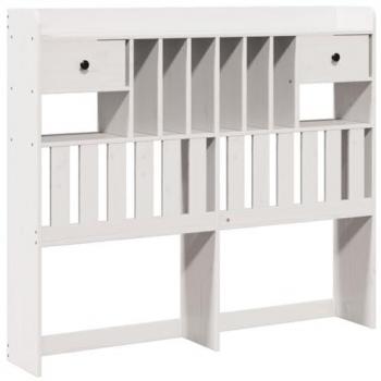 Cabecero de cama almacenaje madera maciza pino blanco 135 cm