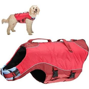 Kurgo Surf-N-Turf Nylon Dog Life Jacket, Small, Red