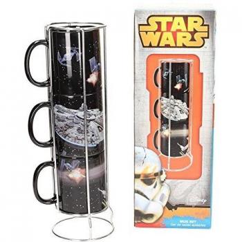SET 3 TAZAS APILABLES BATALLA ESTRELLA-HALCON CERAMICA STAR WARS