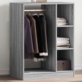 Armario de madera de ingeniería 77x48x102 cm en color Blanco, Gris hormigón y Gris sonoma