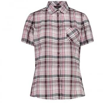 CMP Women's Short Sleeve Outdoor Blouse Shirt - White/Plum/Blush 2XL