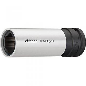 Llave de tubo HAZET 905SLG-17, cubos insertables, tamaño 17 mm, fabricada en acero al cromo vanadio, acabado pulido y cromado, diseño de perfil hexagonal para un mejor agar