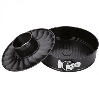 Quid DESMT 2BASES 26X6.8CM SWEETGREY QD Molde Desmtontable 2 Bases 26Cm Sweet Grey, Acero, Negro, 5.85 cm