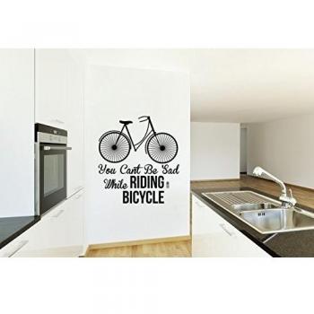 Vintage Bike. Vous ne peut pas être triste tout en un vélo. En vinyle noir mat Motivation, inspirant et Funny Sticker mural Cyclisme... * * * * * * * * * * * * * * * * LIVRAISON GRATUITE dans le monde entier * * * * * * * * * * * * * * * *