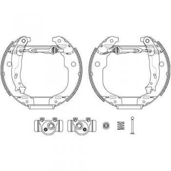 Kit de frenos de tambor HELLA 8DB 355 005-001 con cilindro de rueda y elemento de ajuste para CITROEN/PEUGEOT 207
