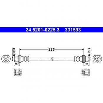 Tubo de freno ATE 24.5201-0225.3 - Latiguillo de freno ATE 24.5201-0225.3