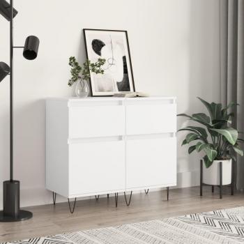 Aparadores de Madera de Ingeniería VidaXL, 2 uds, Dimensiones: 40x35x70 cm, Color: Blanco, Mueble de Almacenaje para Salón, Armarios con Puertas y Cajón de M