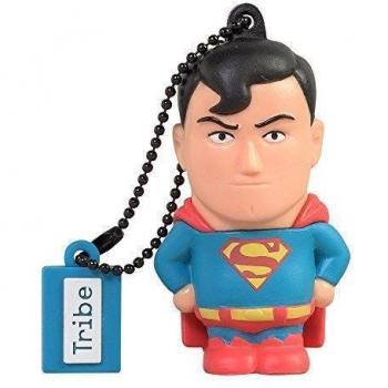 Tribe - Llave USB 8 GB Superman - Memoria Flash Drive 2.0, Personaje Original DC Comics, Llave USB Compatible con Windows, Linux e Mac