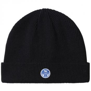 North Sails Unisex Black Cotton Beanie - ONE SIZE