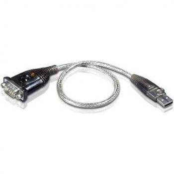 ATEN UC232A Adaptador de Cable Convertidor USB a Serie RS-232 DB9 Plata
