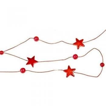 Guirnalda estrellas rojas 180 cm - Única