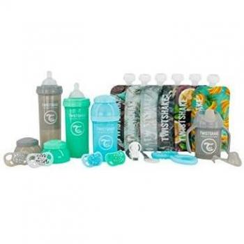 Twistshake Set Azul 3 + Minicup + 4 Chupetes + Cadenita + Mordedor + 6 Bags Pack