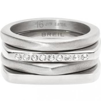 Anillo Tetra para Mujer en Acero Plata Talla 16 con Cristal - Breil TJ3203