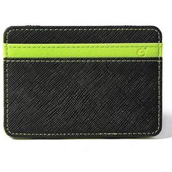 e + Value Billetera Mágica Dinero Clip Super Slim PU Bifold Billetera De Cuero Los Hombres De Las Mujeres Con Tarjeta De Crédito 4 Ranuras Verde XC318