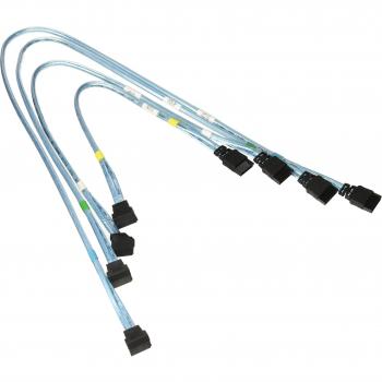 Cable SATA Redondo 0,56 m SET de 4 (Negro, Azul, Blanco) - Conectores Macho/Macho