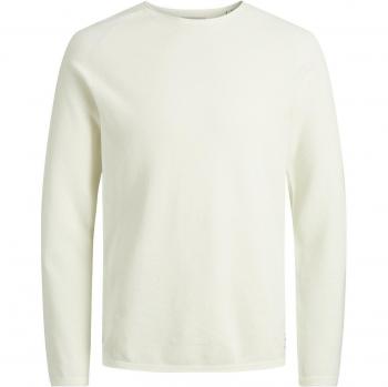 Jack & Jones Hill Knit Crew Neck Sweater in White, Size XL