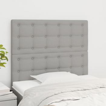 Cabecero de cama 2 piezas de Tela Gris Claro 90x5x78/88 cm