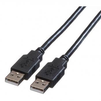Cable USB 2.0 A-A 0,8m Negro, Transmisión de datos hasta 480 Mbit/s