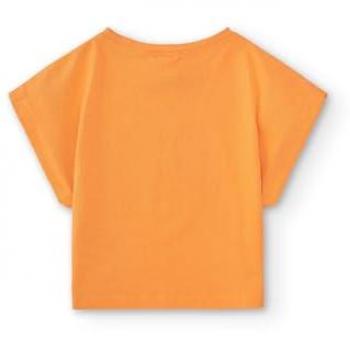 Camiseta de niña naranja con gráfica y manga corta talla 6-7, 122 cm