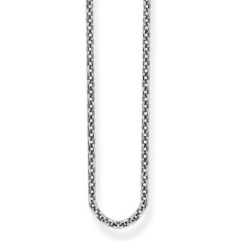 Thomas Sabo Blackened Sterling Silver Anchor Chain Necklace 45cm 2.5mm