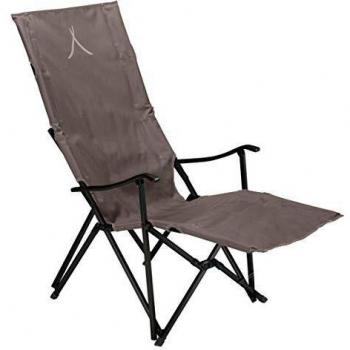 Silla Tumbona Camping El Tovar - Reclinable, Alta Respaldo, con Apoyabrazos y Soporta hasta 100 kg - Aluminio color Falcon