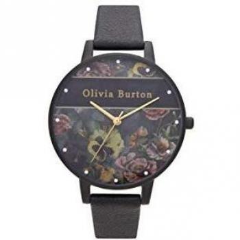 Ladies Olivia Burton Matte Black & Gold Details Watch (OB16VS05, Ø 38 mm)