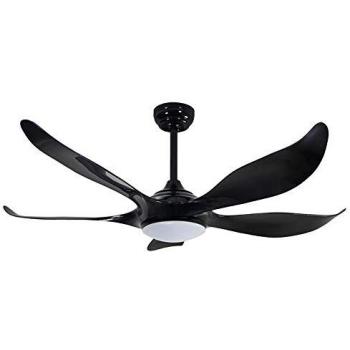 Wonderlamp Ventilador de Techo LED Negro 20W con Motor DC Silencioso, 5 Palas, 3 Tonos de Luz y Mando a Distancia incluido