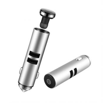 LESHP 3 en 1 Auricular Bluetooth 4.1 + Cargador Coche de 2 Puertos USB + Martillo de Emergencia