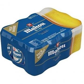 Mahou sin Alcohol - Cerveza Dorada Lager, 1% Volumen de Alcohol - Pack de 12 x 33 cl