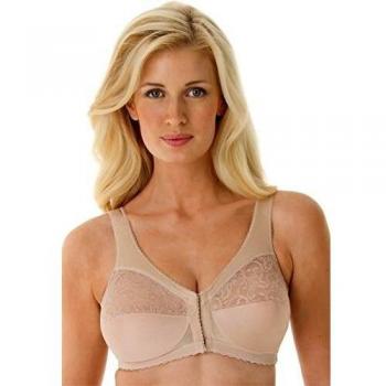 Glamorise MagicLift Front-Closure Support Bra - Pink, Wireless Design for Women, Size 50-DD