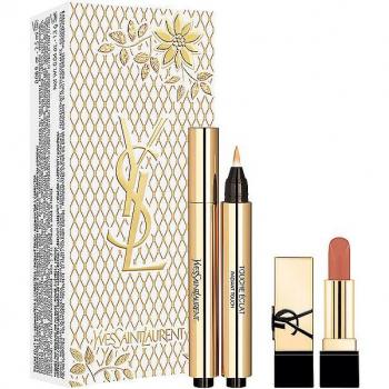 Yves Saint Laurent Touche Éclat Concealer Set with Mini Rouge Pur Couture - Radiant Highlighting and Contouring Gift Set