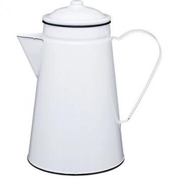 Living Nostalgia Jug Cafetera/Jarra/Jarrón de Esmalte, Blanco, 19.5 x 15.5 x 22.5 cm